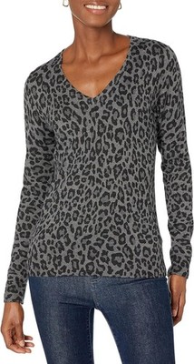 Amazon Essentials Damen V Ausschnitt T Shirt, leicht, Grau, Modal Mix