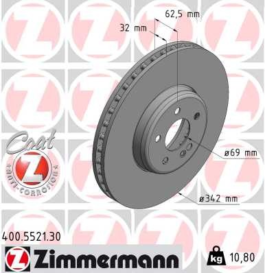 Zimmermann 2X Bremsscheiben Ø 342 InnenbelüFtet FüR Mercedes-Benz-image