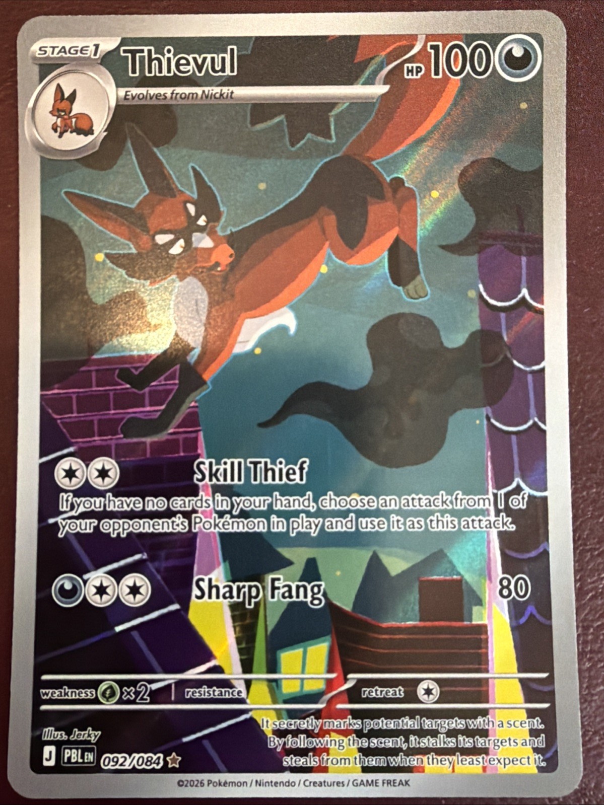 Thievul Illustration Rare 92/84 Pokemon Pitch Black