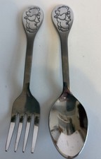 Vintage Tommee Tippee Winnie the Pooh 5 1/2" Child Baby Spoon And Fork
