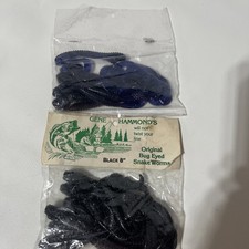 Gene Hammond Original Bug Eyed Snake Worms 8”  10 Pack Of Black And Purple