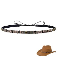 Cowboy Hat Bands for Men Women, Leather Hatbands Belt for Style C