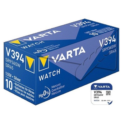 10x Varta 394 SR936SW 1.55V Silver Oxide Watch Batteries Pack