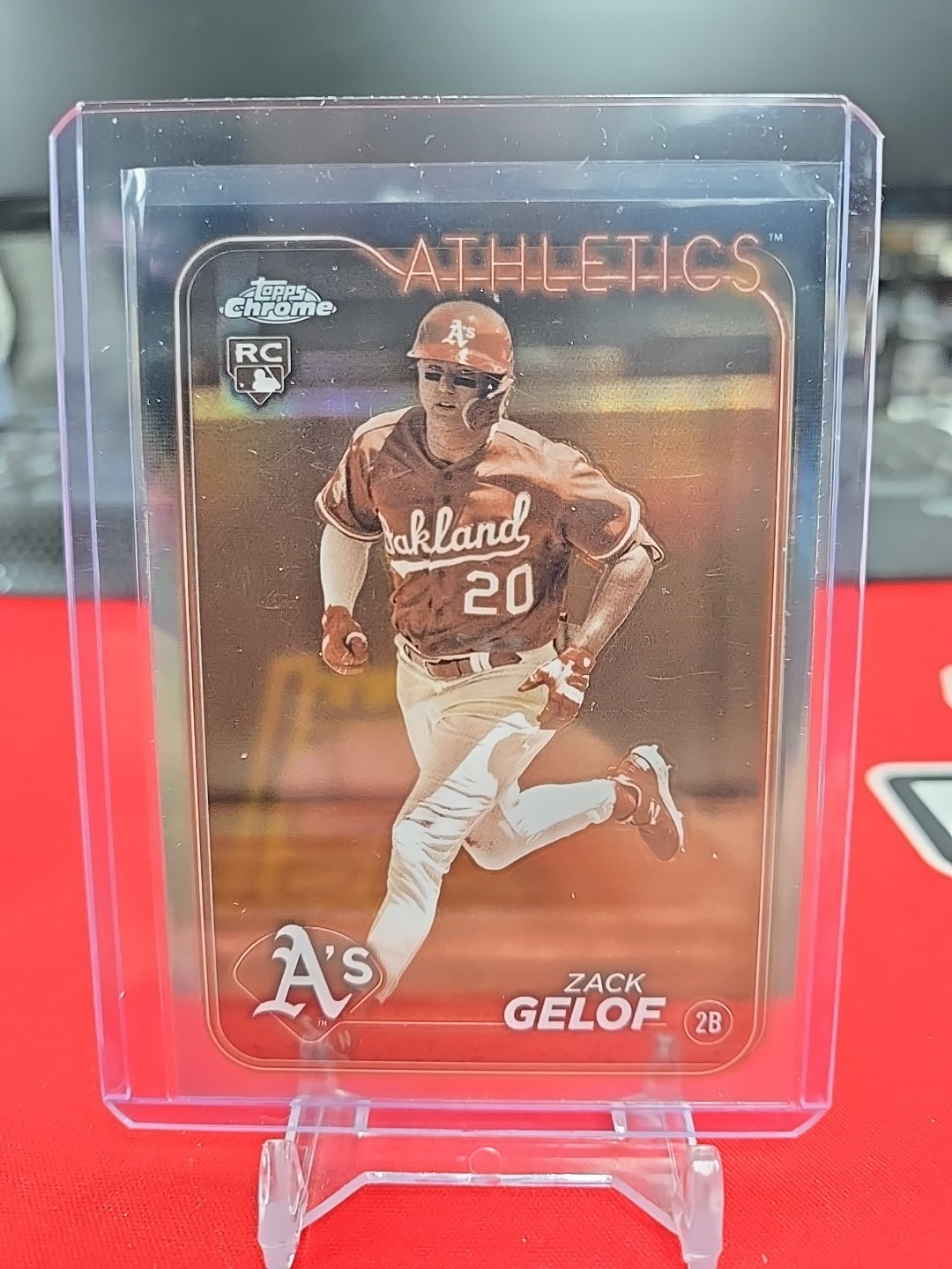 2024 Topps Chrome Baseball Zack Gelof Rookie Sepia Refractor Foil Card #282