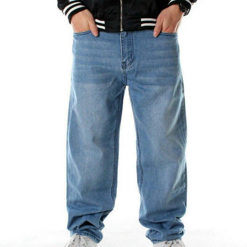 Plus Size Men Jeans Denim Pants Trouser Loose Baggy Straight