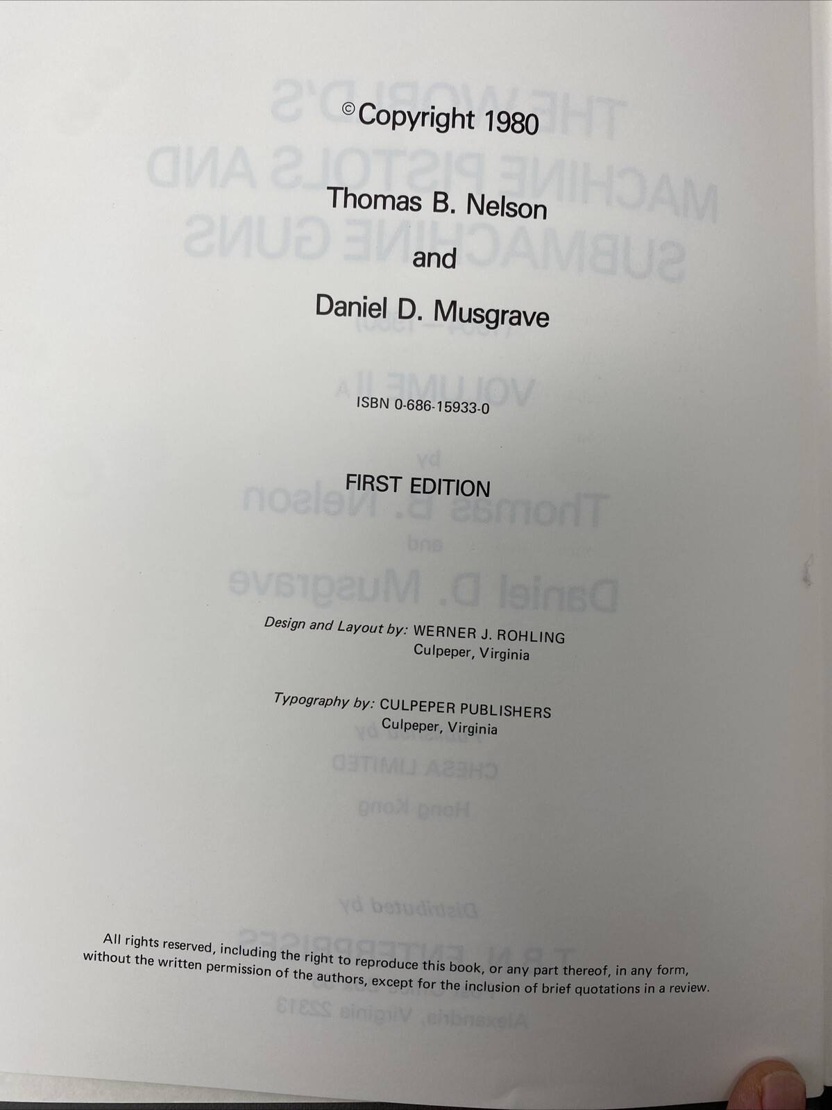 The World’s Machine Pistols And Submachine Guns Nelson / Musgrave