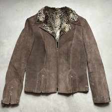 Vintage 70s Skin Cheetah Leather Suede Jacket Multi Zip Abbot Women’s Us 12 / M