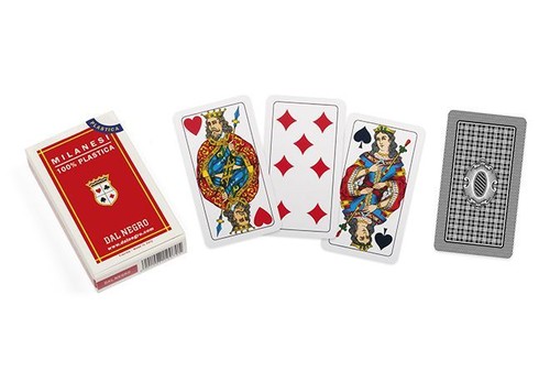 Mazzo di 40 Carte da Gioco Italiane Regionali Milanesi in Plastica a