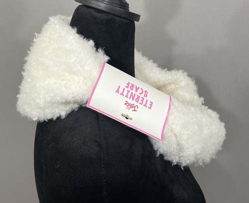 Justice Eternity White Fuzzy Scarf New with Tags - Picture 2 of 7