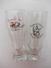 2 verres à bière CASTELAIN Bénifontaine Pas de Calais Mars Noël  CHTI ch'ti 1980