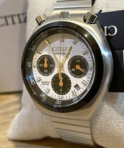 Reloj cronógrafo para hombre Citizen AN3660-81A esfera blanca sello discográfico Tsuno - Imagen 2 de 13