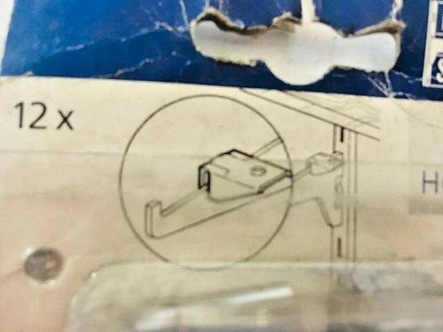 12 Clip Supporti di fissaggio singoli per reggimensola scaffali in acciaio inox  - Immagine 2 di 2