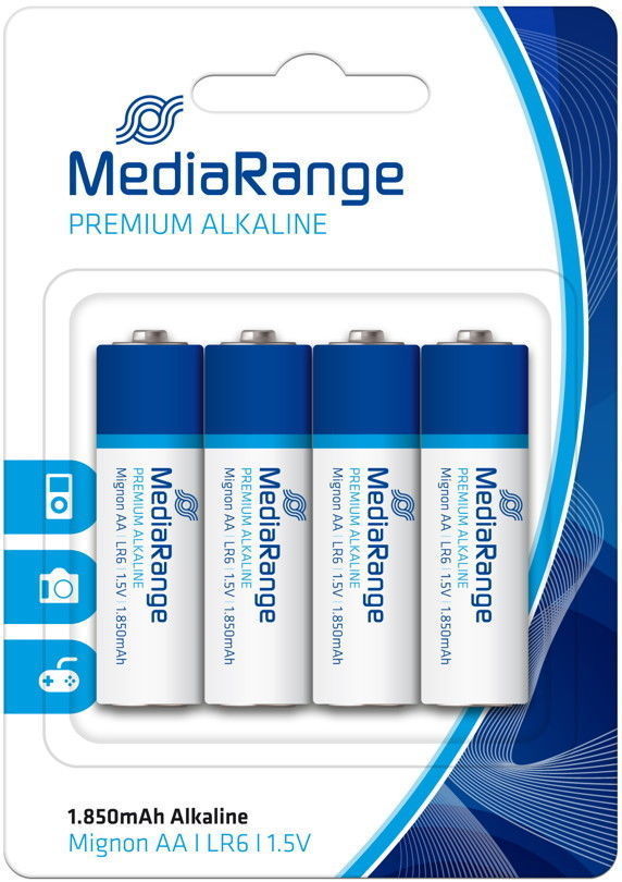 Thumbnail - 100 Mediarange Premium Aa / Mignon Alkaline Batterien 4er Blister