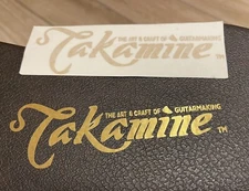 Takamine Pickguard Logo Sticker/ BRUSHED STEEL TEXTURE/ Gold.