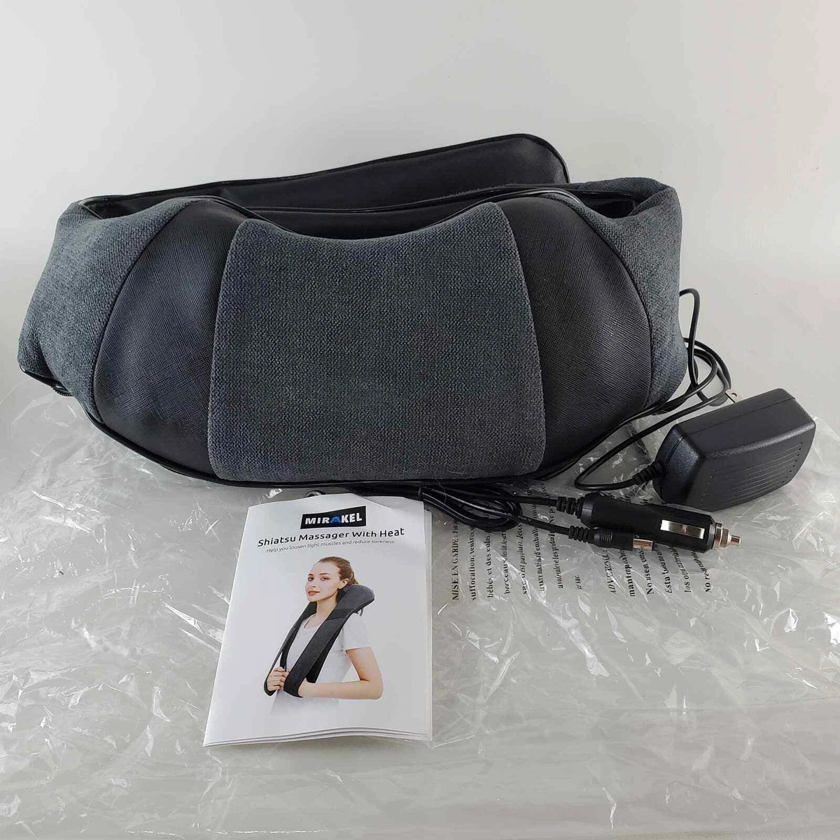 Mirakel Enjoy Shiatsu Back Neck Massager with Heat Deep Tissue Kneading