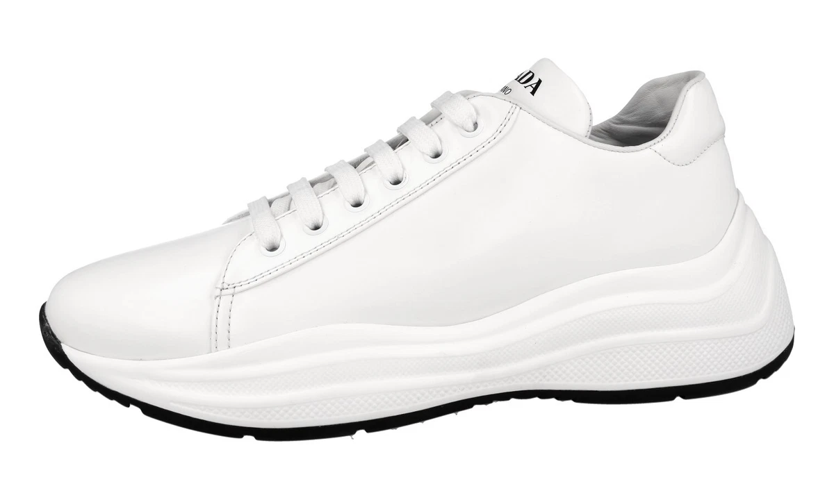 PRADA Leder Prax Platform Sneaker - 1E679L - Weiss - NEU