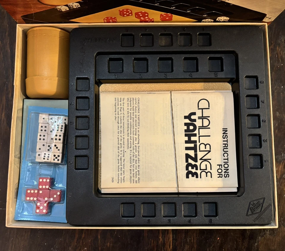 Vintage Milton Bradley  1974 Challenge YAHTZEE Board Dice Complete(NEVER PLAYED) - Image 2 of 4