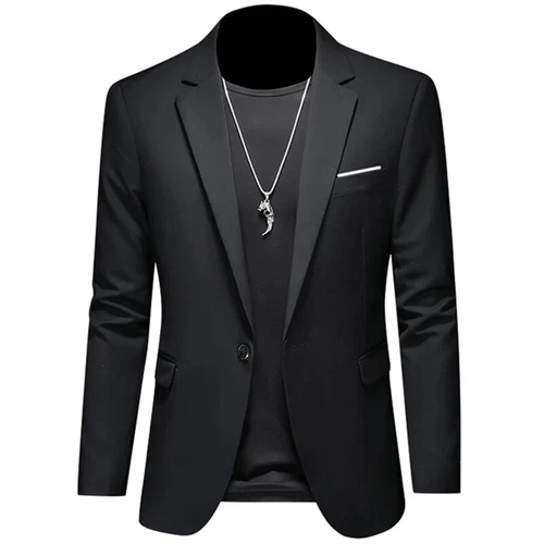 Herren Freizeit Business Slim Fit Formell Elegant Ein Knopf Blazer Jacke Anzug Mantel - Bild 14 von 38