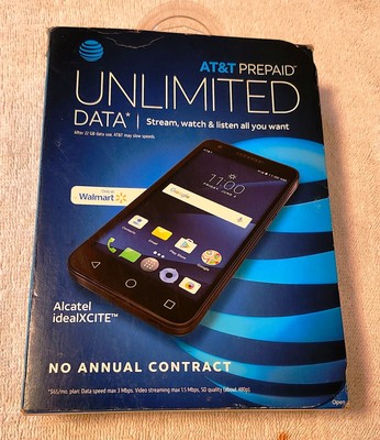 Alcatel ''idealXCITE'' AT&T PrePaid Phone, 5044R. Android 7.0, 5'' Display. 8GB