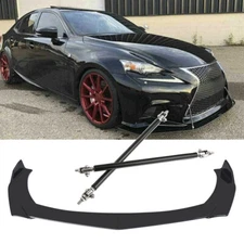 For LEXUS Front Bumper Lip Splitter Spoiler Glossy+ Strut Rods Bars new