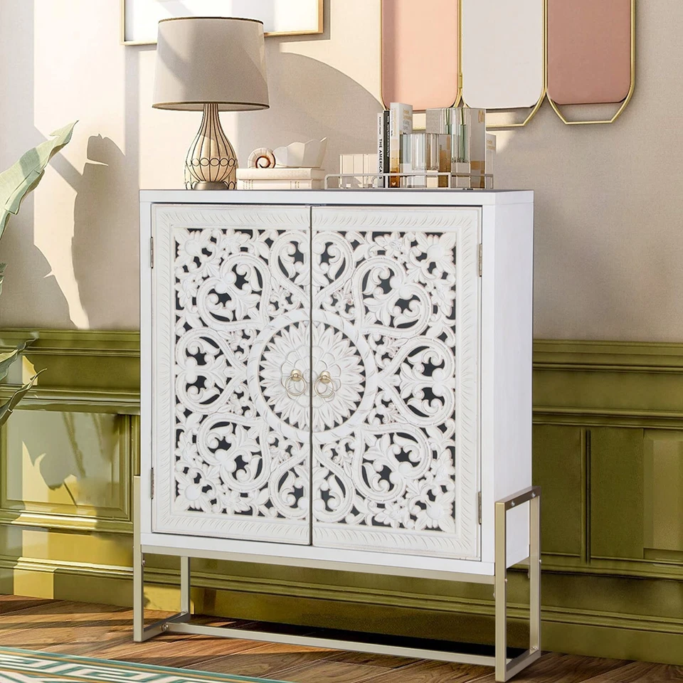 Armario de almacenamiento Accent con 2 puertas aparador buffet armario de entrada Foto 3 de 4