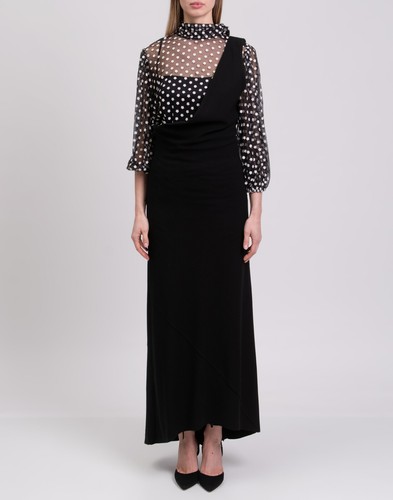 UVP995€ ANN DEMEULEMEESTER Strick Maxikleid FR38 US6 UK10 M One Shoulder Schwarz - Bild 3 von 7