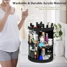 360 Degree Rotating Makeup Organizer, Adjustable, 7-Tier Organizer Table Black 