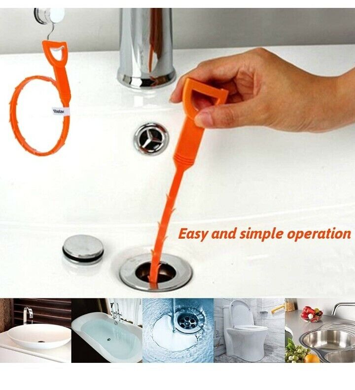 Forliver Snake Drain Hair Drain Clog Remover Cleaning Tool Pipe Snake  Shower drain with 25 Inch