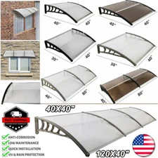 40x120"/80"/40"/32"Door Window Outdoor Awning PC Hollow Sheet Shade Cover Canopy