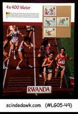 RWANDA - 1988 OLYMPIC GAMES 4x400 METER RUN PANEL MNH