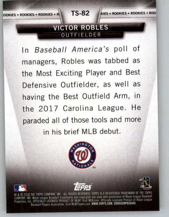 2018 Topps Salute #TS82 Victor Robles (ref 150638) - Image 2 of 2