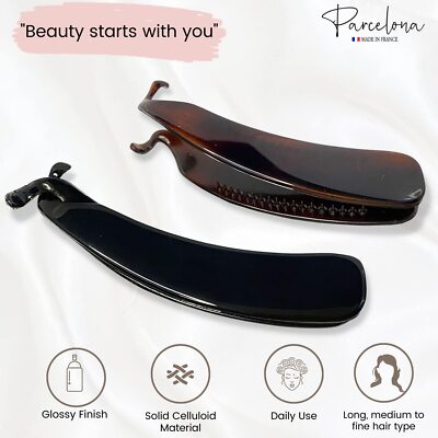 Parcelona Franse Savana Flexibele Celluloid Acetaat Hoofdband voor Meisjes en Vrouwen