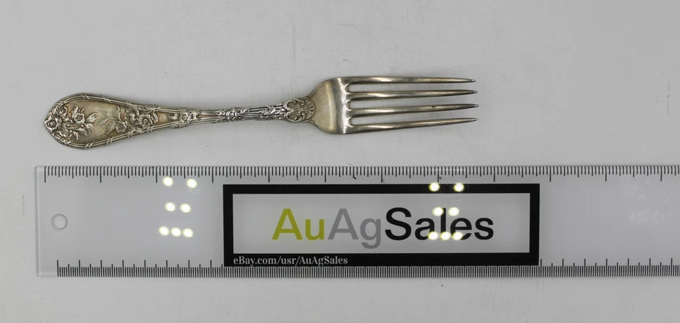 Horquilla vintage Durgin Dauphin 1897 plata esterlina (925) 7 5/8" con MONO Foto 3 de 4