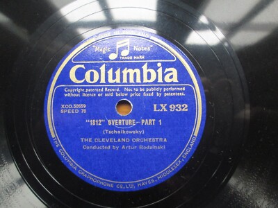 The Cleveland Orchestra 1812 Overture 2 x 12'' 78RPM Shellac LX 932/933 Rodzinski