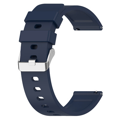 For OnePlus Nord Watch Silicone Strap Band Silver Stainless Steel Buckle