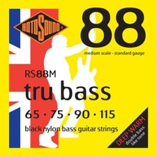 Rotosound RS88M Tru Bass Black Nylon Bass Guitar Strings 65-115 Medium Scale