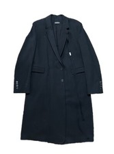 Ann Demuelemeester Black Tailored Heavy Cotton Oversized Overcoat Trench Coat