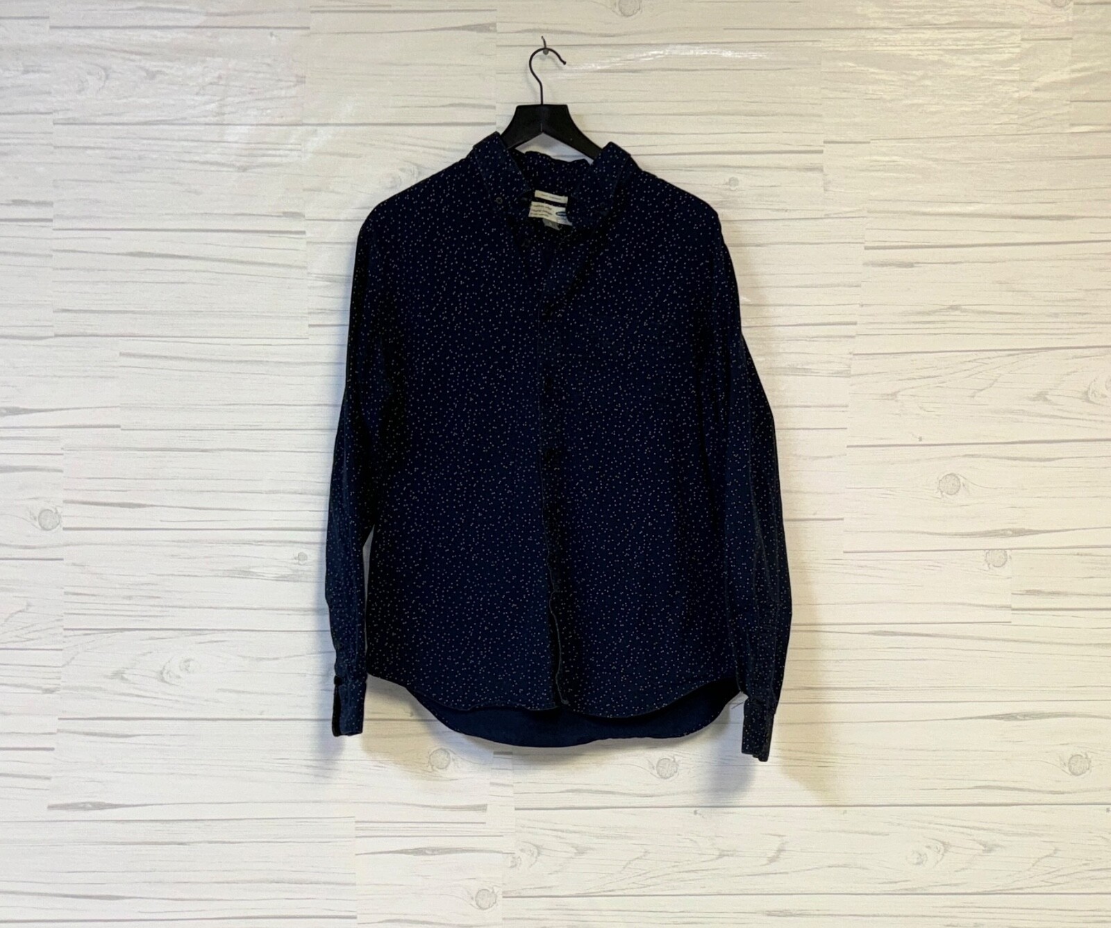 Old Navy shirt mens size large oxford slim fit button down long sleeve navy