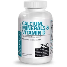 Bronson Calcium, Minerals and Vitamin D, 250 Tablets