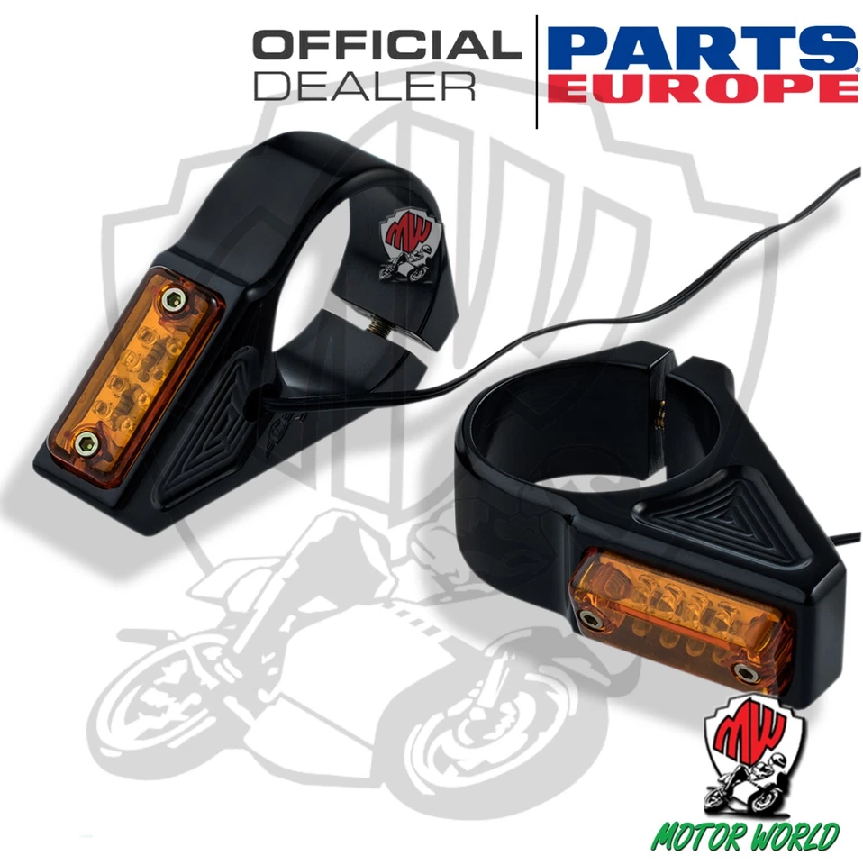 COPPIA FRECCE INDICATORI DIREZIONE LED PER STELI DA 39 mm COLORE NERO ANODIZZATO - Imagen 1 de 1