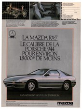 1986 MAZDA RX-7 GX Vintage Original Print AD - Silver car photo French canada