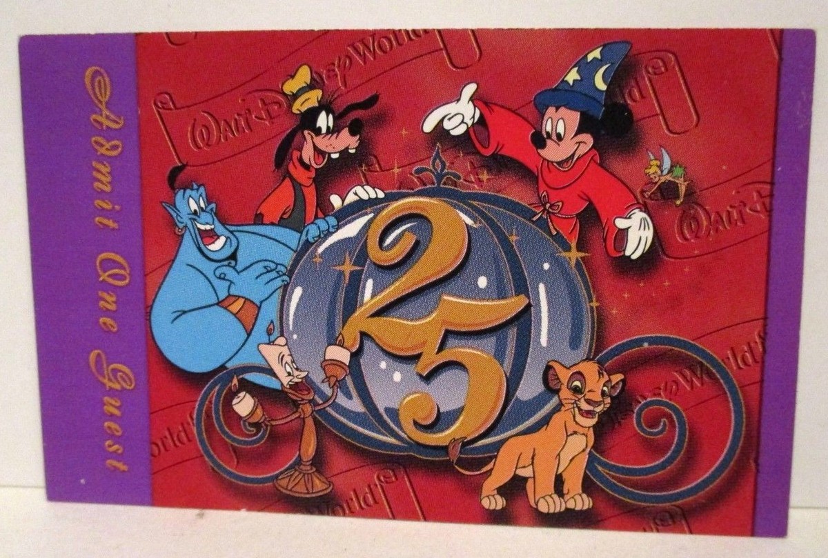 WALT DISNEY WORLD EXPIRED ADMISSION PASS 25TH ANNIVERSARY PARK