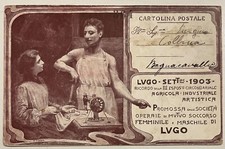 LUGO IIIa CIRCONSTRICT EXHIBITION 1903 POSTCARD SOC. OPERAIA MUTUAL RESCUE