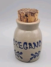 Vtg BBP Beaumont Brothers Salt Glazed Pottery Oregano Corked Mini Crock Jar 1999