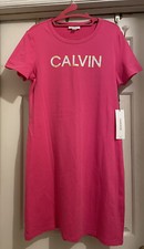 NWT Calvin Klein Hot Pink T-Shirt Dress Sz M