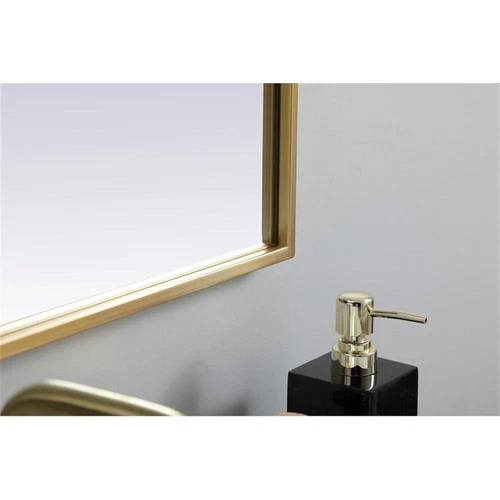 Elegant Decor Ayra 27x30" Arch Modern MDF Wood/Iron Mirror in Brass - Picture 6 of 9