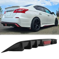 Rear Bumper Diffuser Spoiler Splitter Lip w/ Reflective Strip For Nissan Sentra