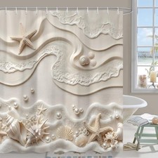 Beach Coastal Shower Curtain Set, 72"W x 72"L Pack of 1 Beach Coastal -2