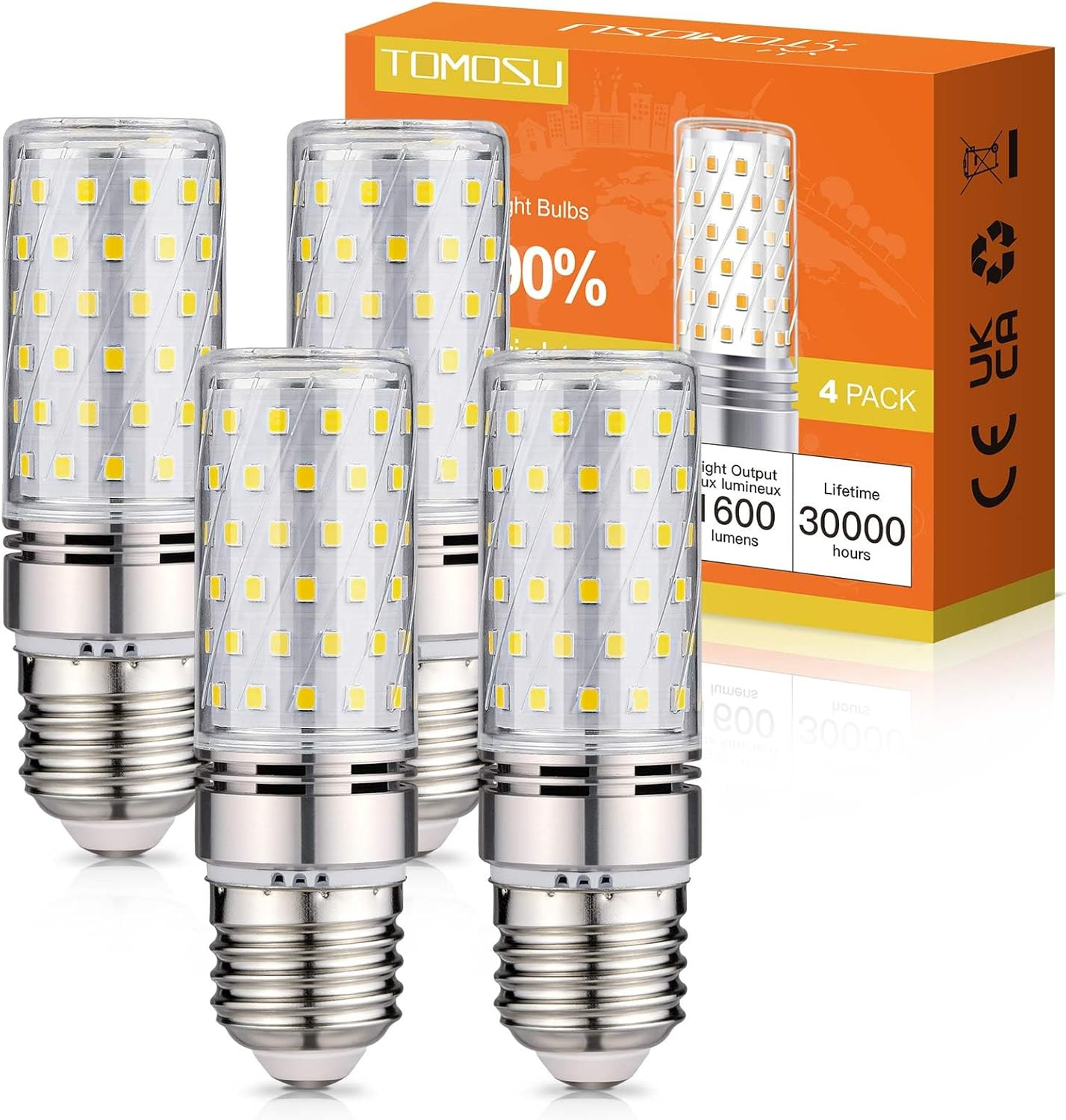 Tomosu Lampadine LED E27 16W 6000K: Luce Fredda 1600LM per Garage e Uffici