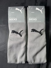Puma Football/Soccer Liga Socks Size 3 US 7-9 Steel Gray/Black 2-Pack 703438